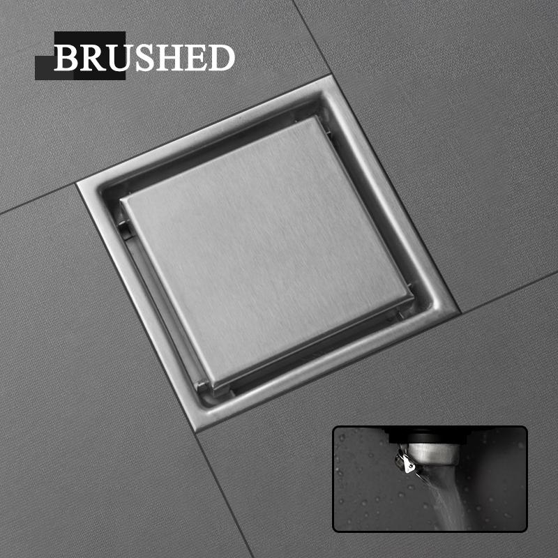 

Прихований тип квадратний вставний для плитки підлоговий трап душовий злив 304 нержавіюча сталь балкон ванна кутовий дезодоруючий підлоговий злив