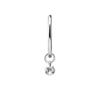 Tytanowy Charms - Cyrkonia- Srebrny - D-026