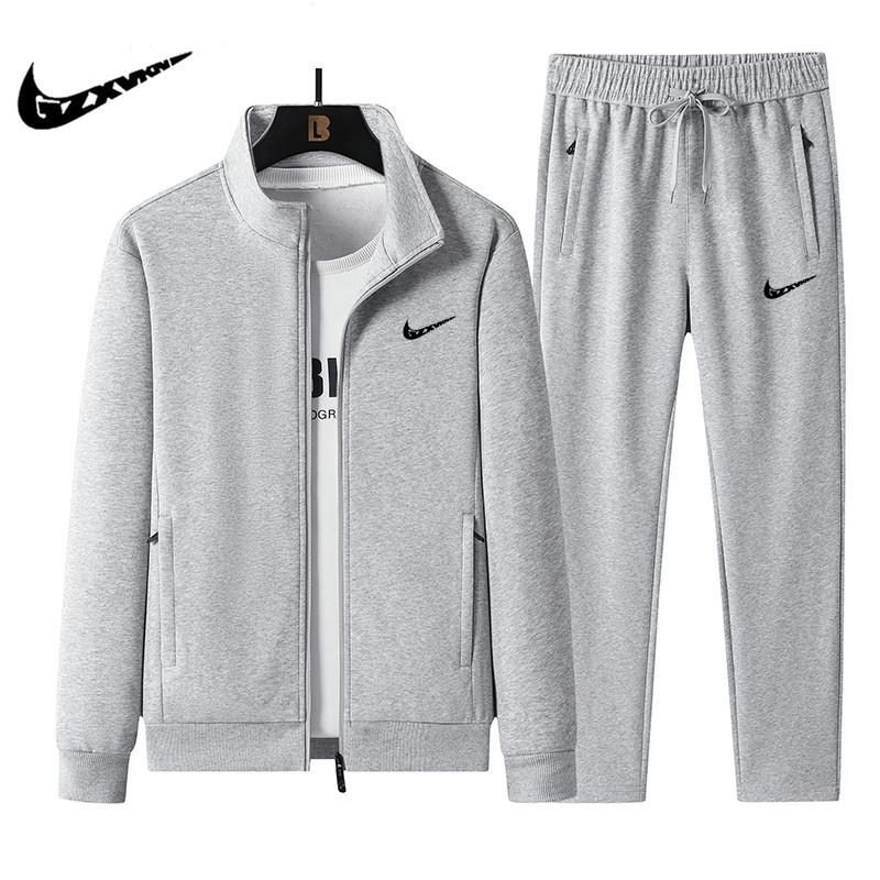 2025 Herren Freizeit Baumwoll Trainingsanzug Set: Reißverschluss-Strickjacke & Sportbekleidung Zweiteiler