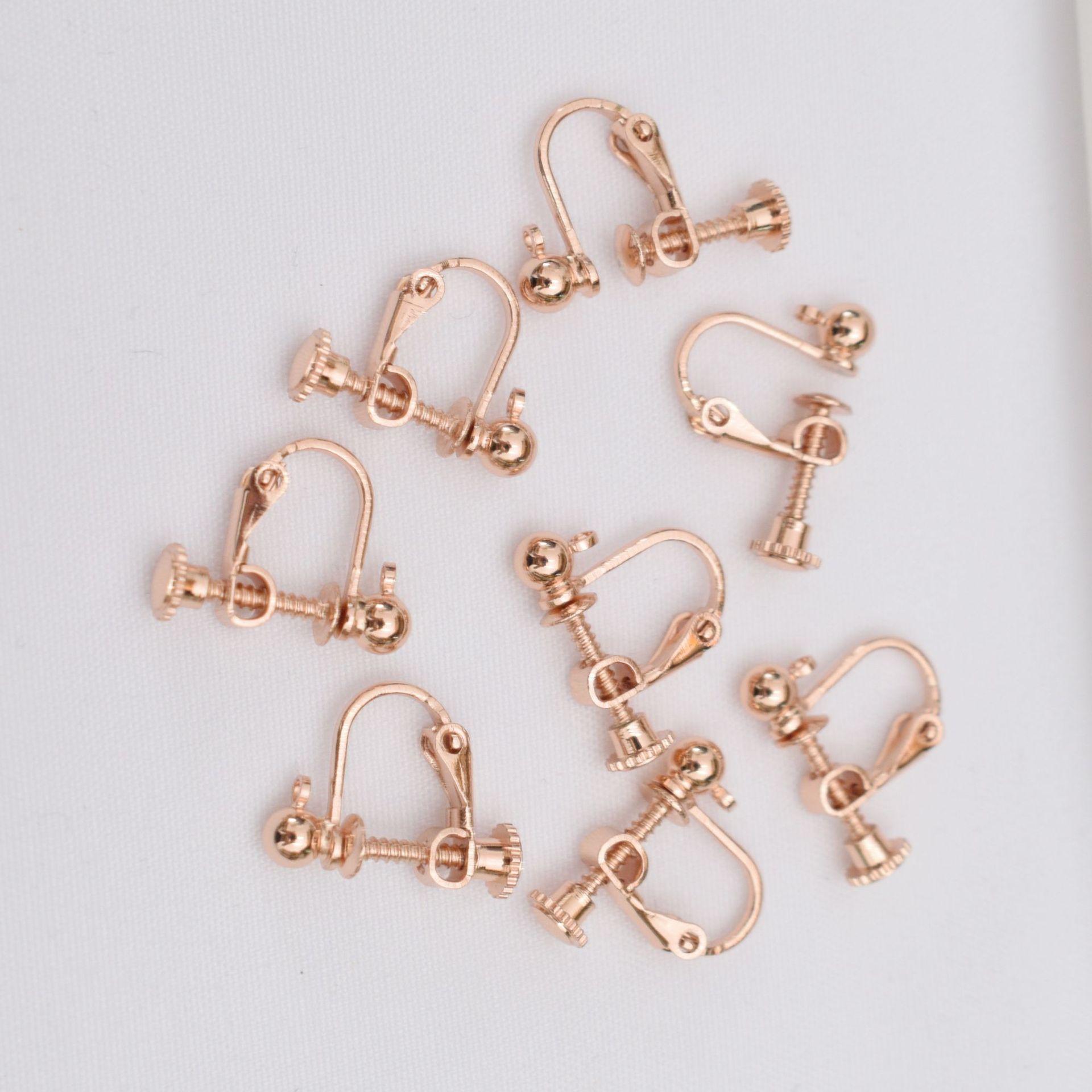 

10 шт. спиральных клипс для ушей, покрытых золотом 18 карат, с подвесными шариками, без отверстий для ушей, аксессуары для сережек против боли, конвертер клипс для ушей своими руками