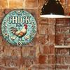 Vintage plechová cedule Kovová nástěnná dekorace Chicken Inn Bar Retro plaketa 7,8x7,8 palce Vodotěsná pro domácí bar kavárnu pánský pokoj dárek