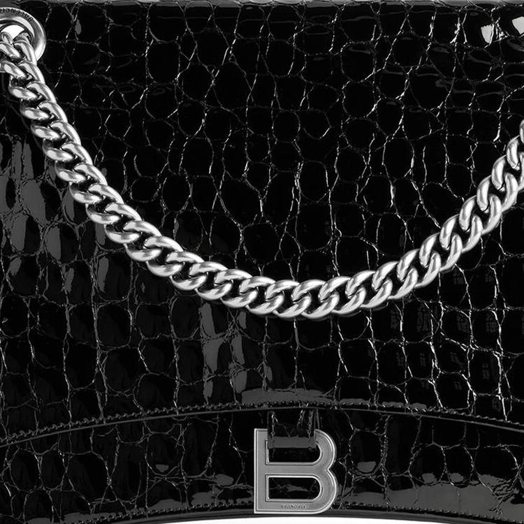 Balenciaga Crush Chain Bag Black Women Shoulder_bags 716332-2AAQM-1000
