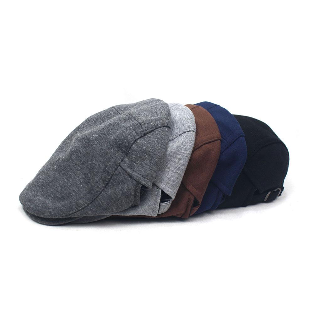 Beret Men's Casual Solid Color Cap Forward Cap Adjustable Hat