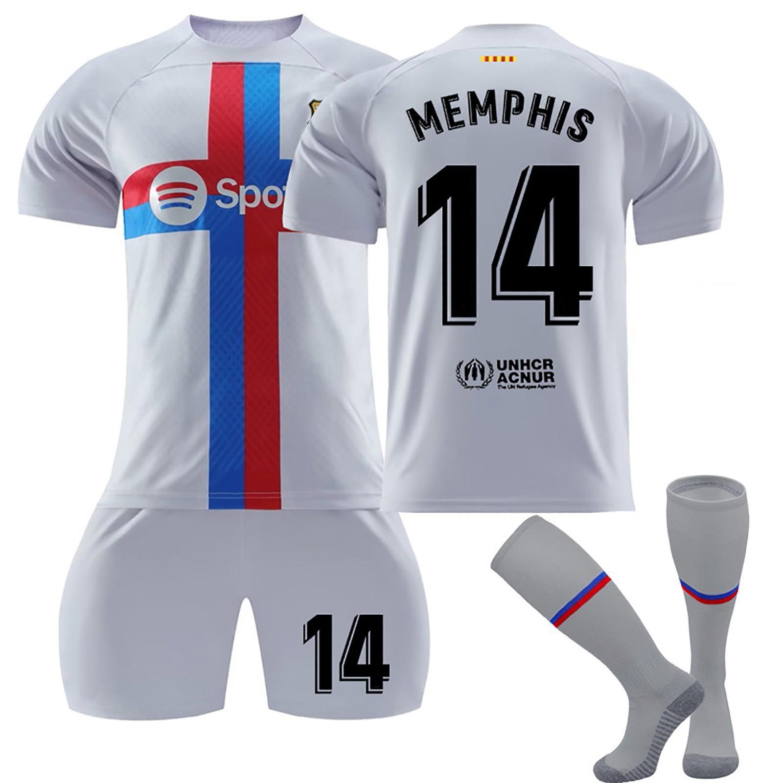 

Комплект детского футбольного тренировочного костюма 22/23 «Барселона» Second Away 28