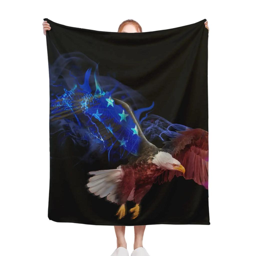 Veterans Gift Blanket, Sea, Land And Air Soldier Printed Decorative Flannel Blanket