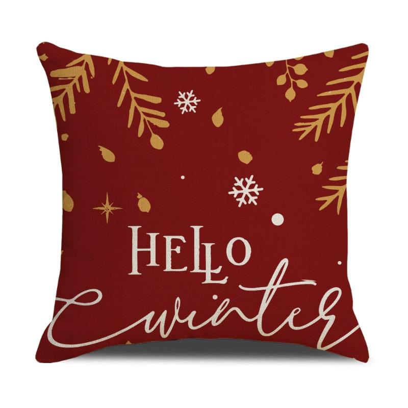 Christmas Pillow Covers 45x45cm Set of 4,Xmas Party Decor Pillow Covers Winter Holiday Cushion Cases Decor for Home Ornament