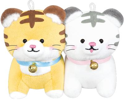 Crux NicoNui Keychain Set of 2 Matching Tiger Plush Toys with Magnetic Cheeks (110364)
