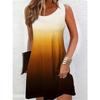 Women Tie-dye Gradient Streetwear Mini Dresses Summer Sleeveless 3D Printing Ladies A-Line Dress 3XL Plus Size Casual Dress
