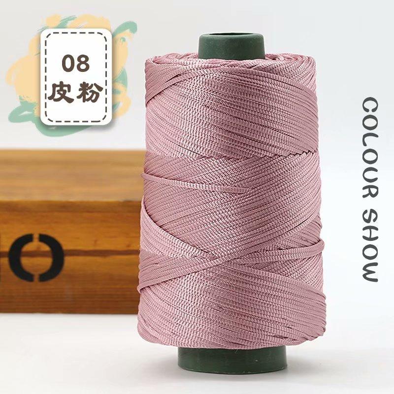1Pcs 220gSilky Cotton Linen Thread, Hollow Shiny Silk Thread, Flat Ribbon Thread, Bucket Yarn, Hook Hat, Slippers DIY