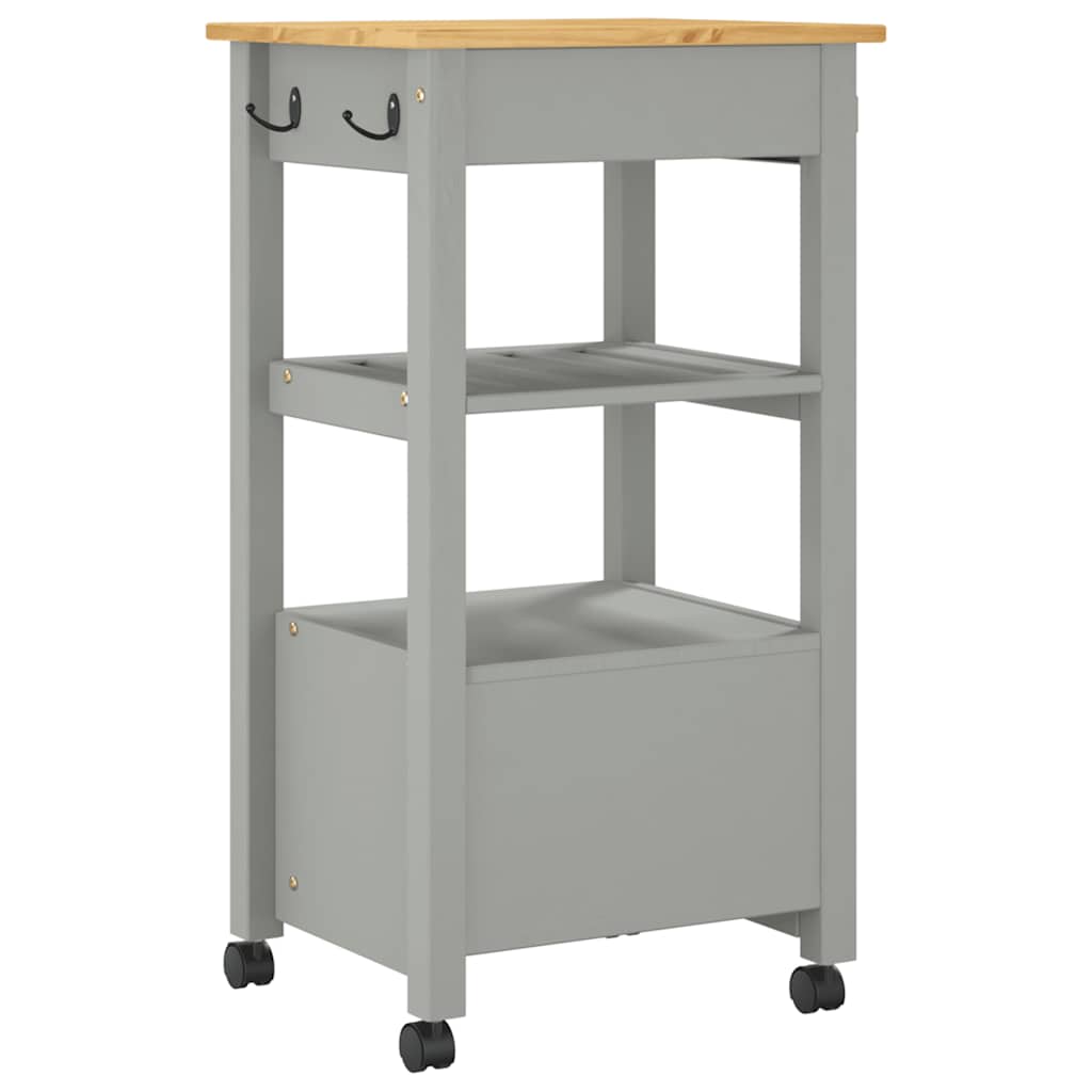 Vidaxl Kitchen Trolley, Monza, 48X40X90 Cm, Solid Pine Wood