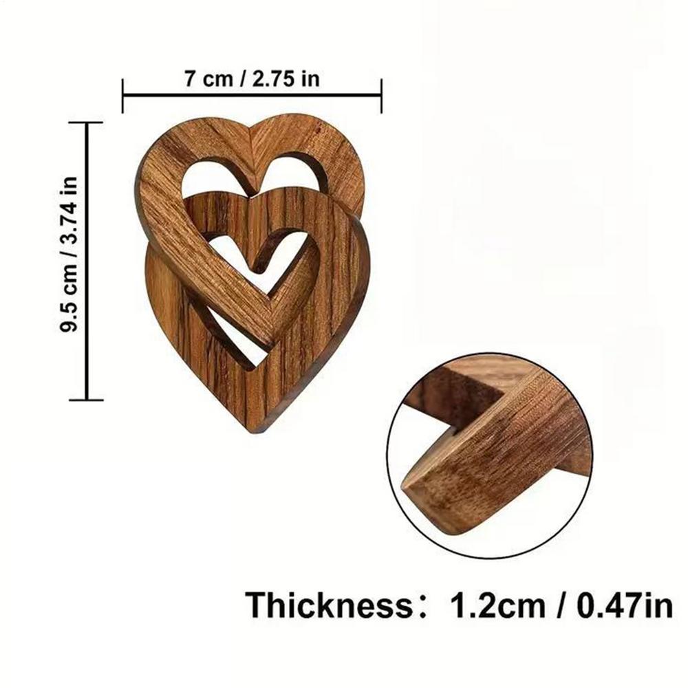 Interlocking Hearts Anniversary Gift for Her Him Bridal Shower Gift Wedding Souvenirs Wooden Hearts Engagement Gift