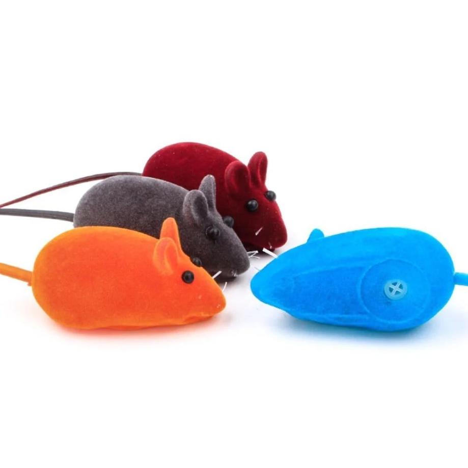1 Pcs Random Color Squeak Sound Noise Funny Kitten Mouse Rat Pet Dog Cat Play Toy Color Random