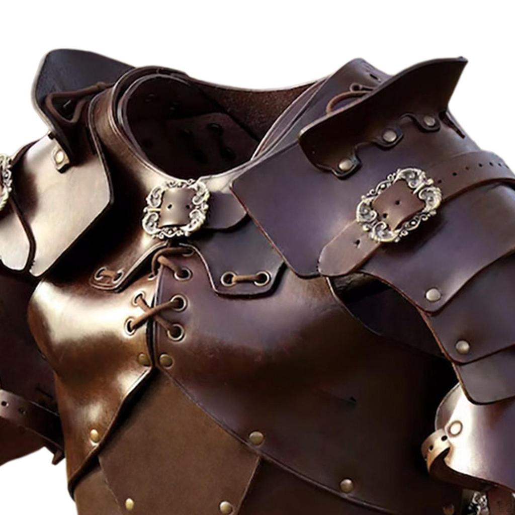 Medieval Shoulder Armor PU Cosplay Adjustable Knight Halloween Ancient Greek Vintage Vest