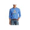 Polo Ralph Lauren SS24 Bear Letter Print Loose Fit Long Sleeve T-Shirt Men Tops Blue MNPOTSH16820340-400