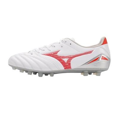 Morelia Neo Punta Rotonda Allacciatura AG Erba Artificiale Pelle Sintetica Canguro Scarpe da Calcio Unisex Scarpe da Calcio Bianche P1GA243560