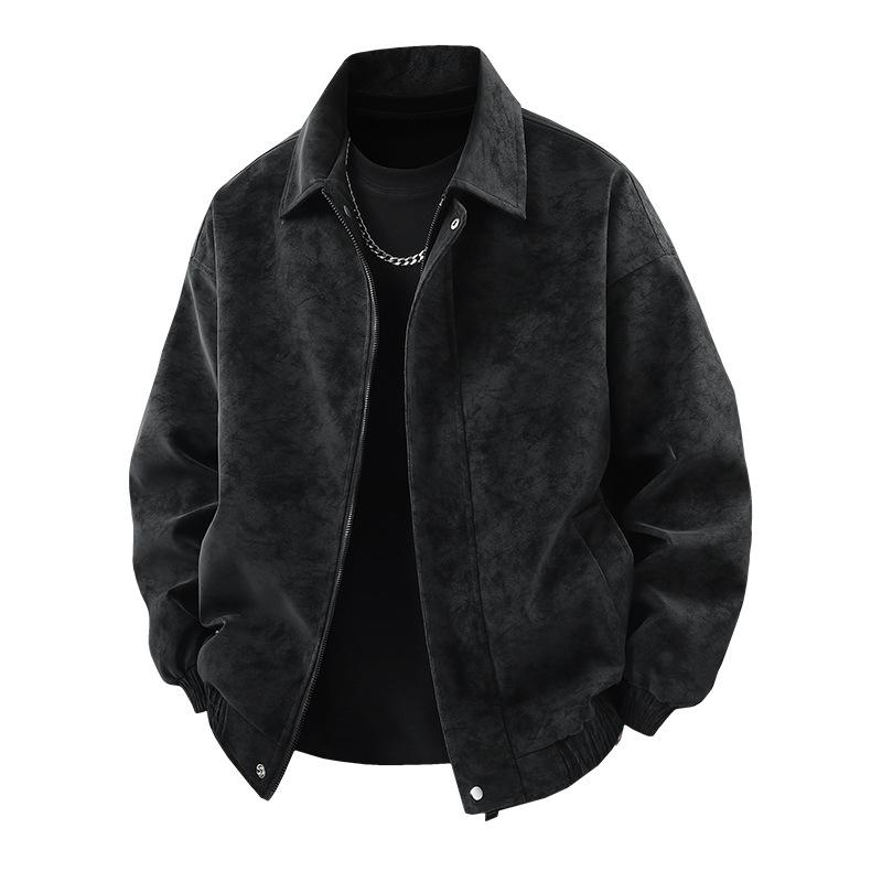 Solid Color American Retro Leather Jacket for Men Motorcycle New Leather Jacket for Men PU Jacket for Spring and Autumn Loose