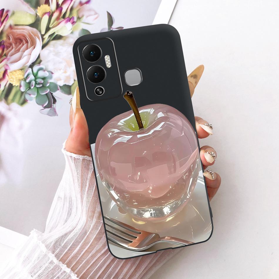 For Infinix Hot 12 Play 12i Cute Flower Butterfly Cat Painted Case For Infinix Hot12i 12Play Black Silicone Soft Phone Cases