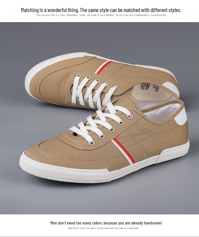 Spring Men's Lightweight Breathable Cloth Shoes - Comfortable, Versatile Lace-up