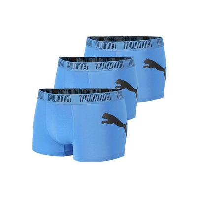 Solid Color Logo Print Sports Casual Boxer Briefs Men Underwear Blue 701220208-004