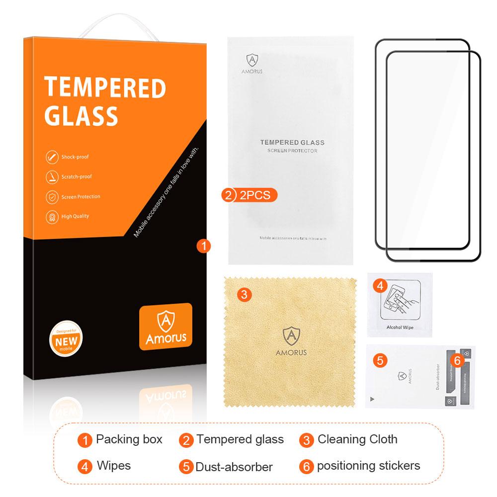 AMORUS 2Pcs For Huawei nova 12 5G Screen Protector Tempered Glass Full Glue Silk Printing Film