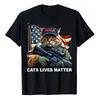 MENS WOMENS Cats Lives Matter Funny Trump 2024 Cat MAGA T-Shirt