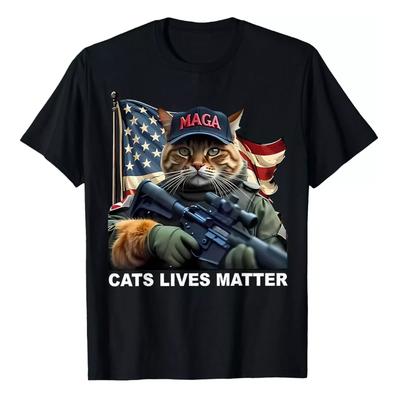 MENS WOMENS Cats Lives Matter Funny Trump 2024 Cat MAGA T-Shirt