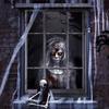 2D Spooky Zombie Kids Window Backdrop, Halloween Party Decor