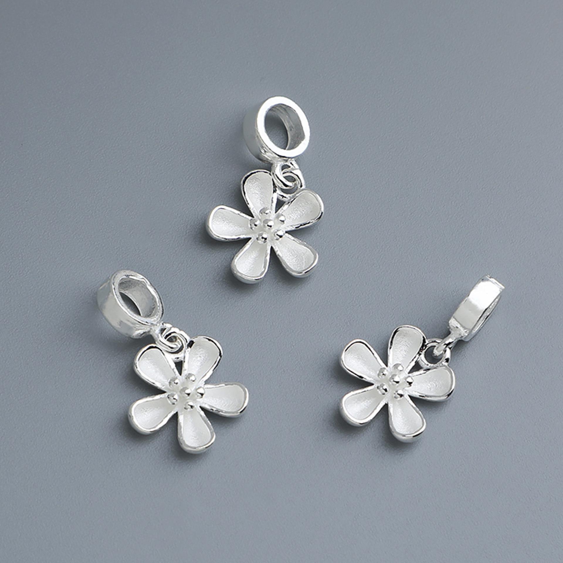 

S925 Sterling Silver Flower Pendant for DIY Beaded Bracelets & Necklaces