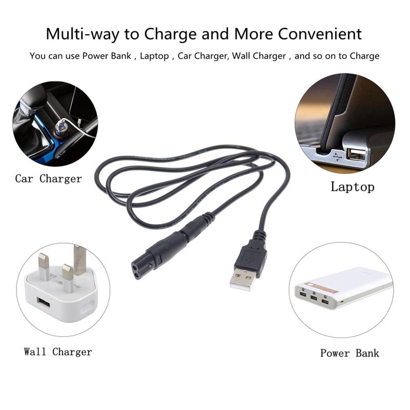 DC Power Plug 5.5 x 2.1mm Male To C8 Tail Female Adapter Connector Cable Conversion Plug for Shaver Hair Clipper