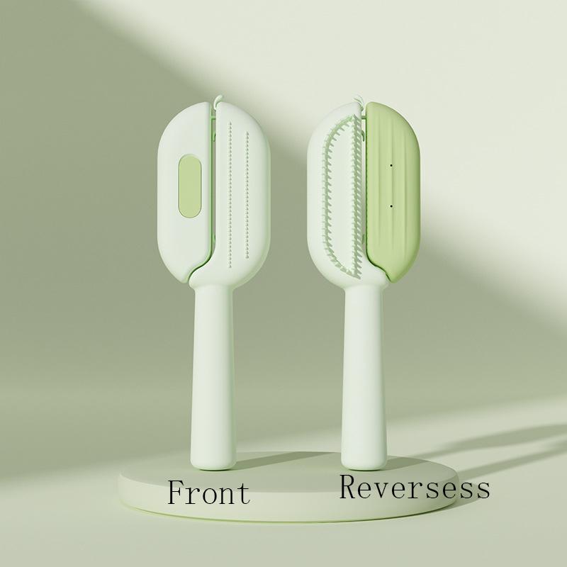 

1 шт. Расческа для домашних животных, уход за кошками и собаками, избавление от пушистой шерсти с помощью резервуара для воды, очистка, спутывание, массаж, гладкая шерсть, уход за волосами зелёный