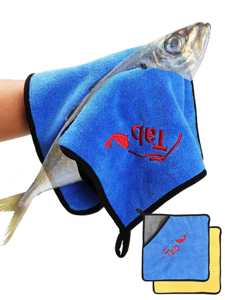 Fish Fishing Grip Rod Fish Hand and Fish Convenient Tool x Grab, Towel, Pliers, Cleaner, Grip, Protection, (Blue Yellow)