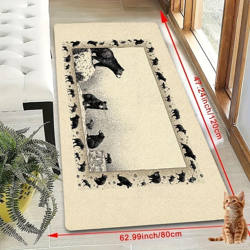 1PC Checkerboard Pattern Kitchen Rugs Non-Slip Door Mats Pop Design Living Room Rugs Bath Mat Carpet for Home Sink Laundry Decor