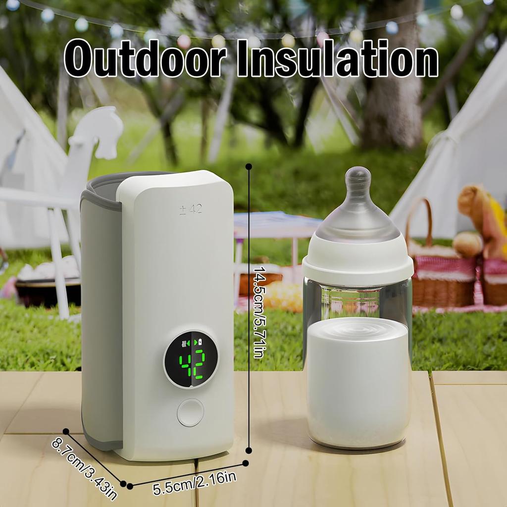 Tragbarer Reiseflaschenwärmer, Batteriebetrieben, Temperaturanzeige