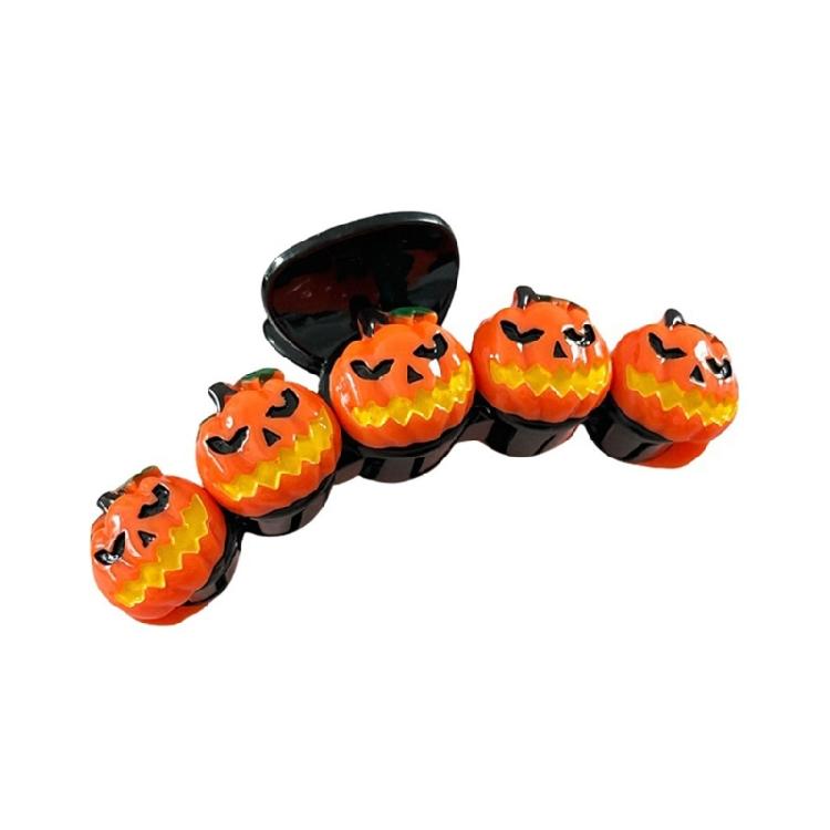 

Gothic Halloween Pumpkin Hair Clip For Women Strong Resin Claw Hairpin Multiple Colors Fashion Hair Grip