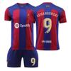 Barcelona Home Jersey Messi 10 Lewandowski 9 Gavi 30 Pedri 8 Suitable For Children Various Sizes Available