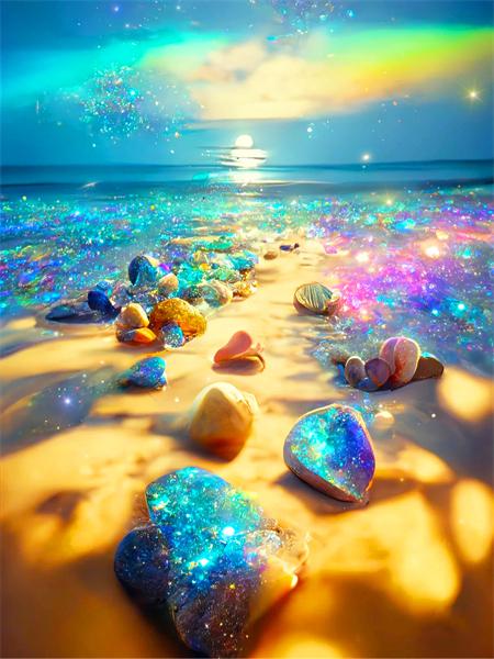 5d Diamond Painting Full Drill Moon Seaside Landscape Home Decor Embroidery Mosaic Beachfantasy Home Decor