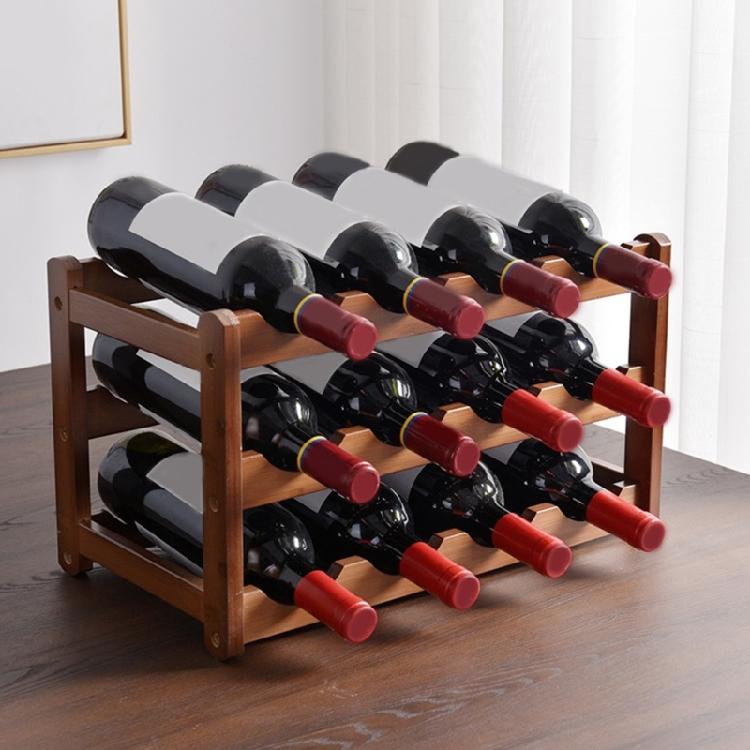 2 Tiers/3 Tier Wood Wine Rack Freestanding Wine Bottle Storage Holder Stand