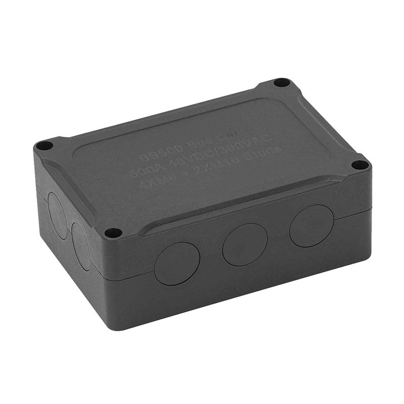 500A Marine Bus Bar 48V Automotive Power Distribution Block Big Current 6 Studs Plastic Cover Parts For Car Boat Auto Black-A87Q