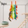 Bird Hanging Toy 2Pcs Parrot Chewing with Metal Ring, Colorful Felt Strips, Small Animal Pet Stress Relief Climbing Activity for Cockatiels