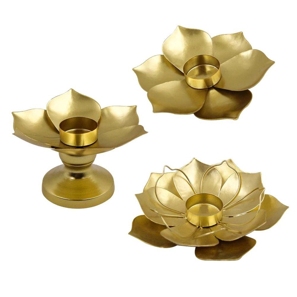Unique Lotus Flower Tealight Holder Rust-proof Desktop Candle Cup Restaurant