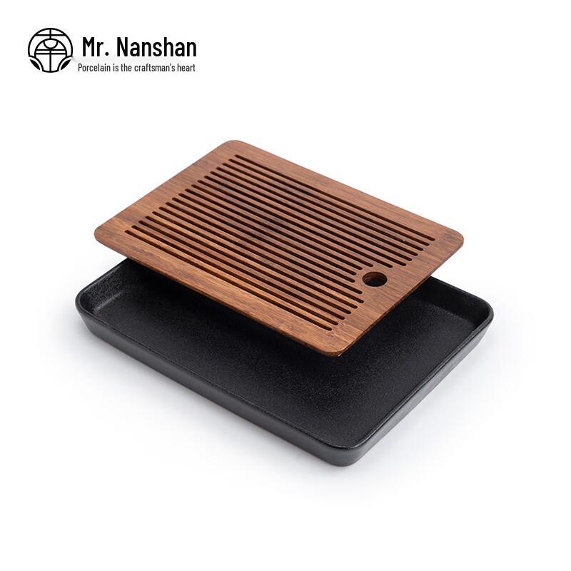Ceramic and Bamboo Dry Bubble Kung Fu Tea Tray