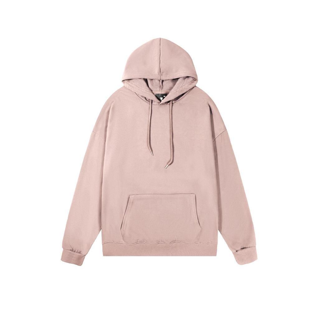 Unisex Cross-border Loose Fit Hooded Sweatshirt - Solid Color, Long Sleeve, Drop Shoulder