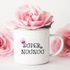 Merci Nounou Printed Mugs Creative Coffee Tea Cups Drink Water Milk Cup Enamel Mug School Home Handle Drinkware Gifts for Nounou