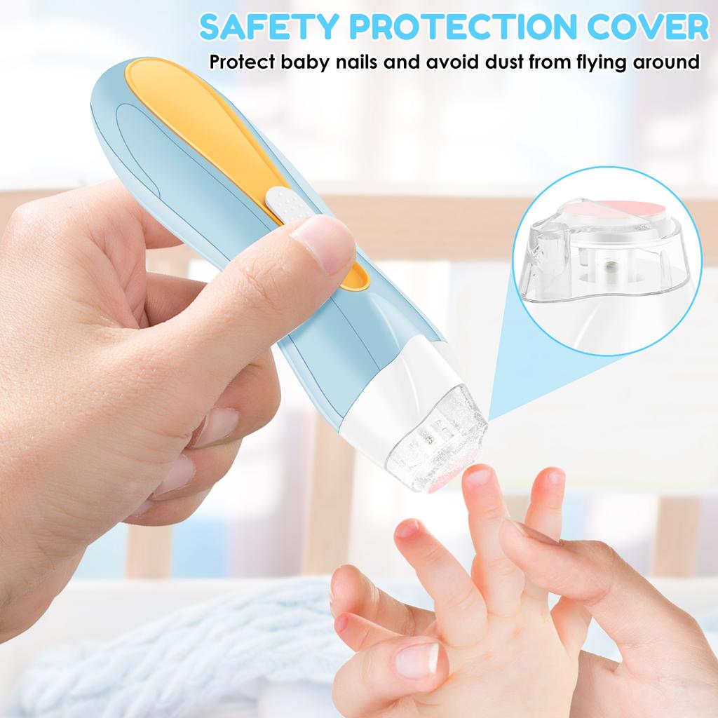 Electric Baby Nail File Lightweight USB Charging Baby Nail Clipper with LED Low Noise Stepless Speed Control Electric Nail File