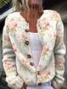 2026 foreign trade new 3D digital printing cardigan knitted jacket women's clothing early spring and autumn factory wholesale