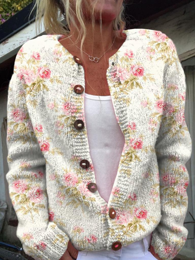 2026 foreign trade new 3D digital printing cardigan knitted jacket women's clothing early spring and autumn factory wholesale