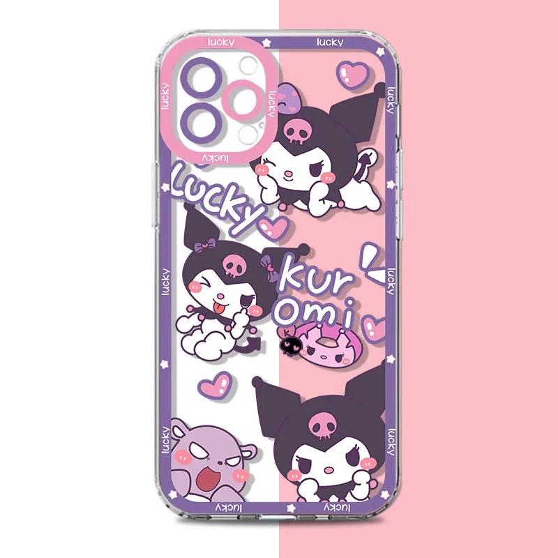 Sanrio Lovely Kuromi Melody Case For Xiaomi MI 15T Pro POCO F7 X7 X6 F5 X4 GT M4 Pro 5G Transparent INS Soft Phone Casing