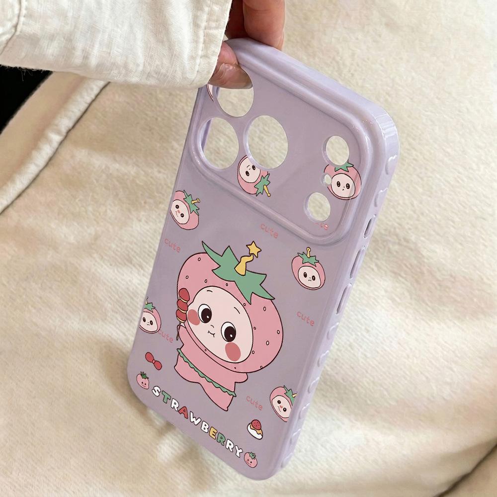 Strawberry Head Star Person for iPhone17 Apple 16promax Mobile Phone Case 15 All-inclusive 14 New 13 Women 12