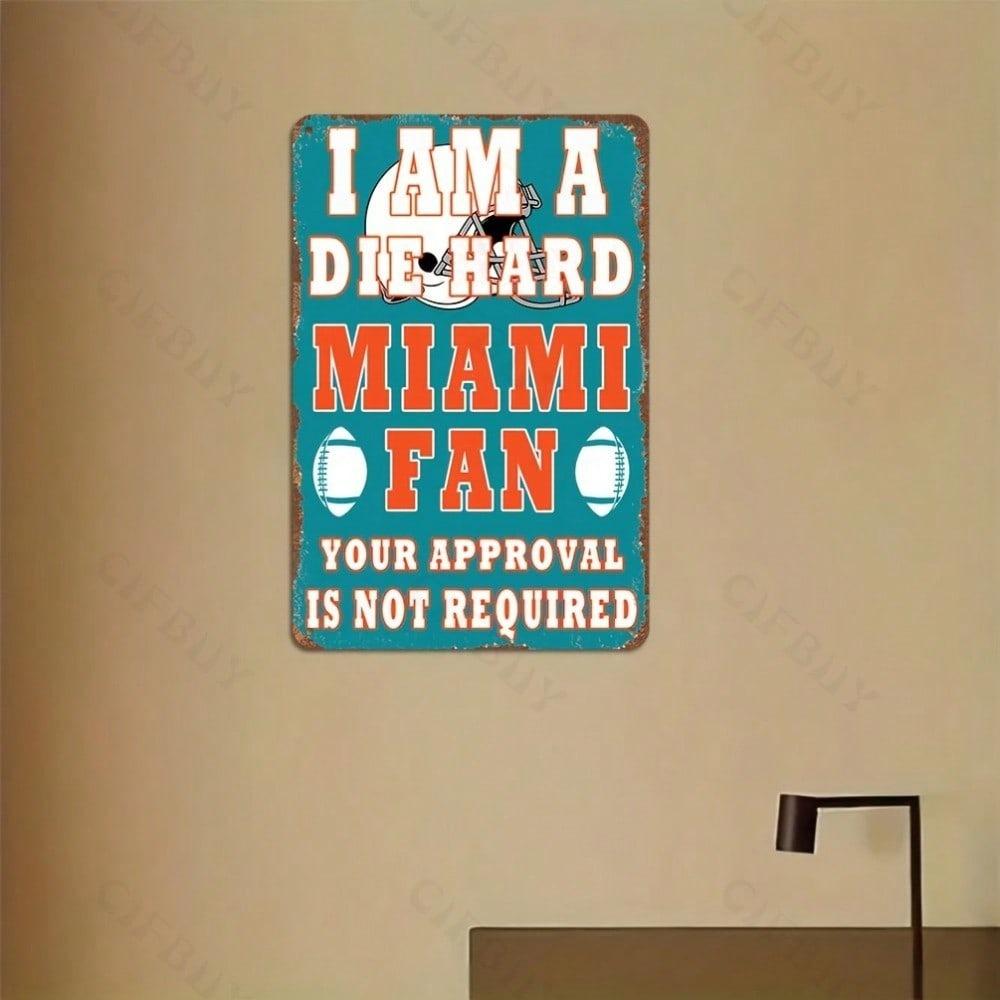 Metal Aluminum Sign 8x12 Inch Miami Fan Home Decor Wall Art Plaque