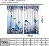 Blue Flower Butterfly Curtains Girls Boy Home Decor Spring Plant Daisy Floral Pattern Drapes Window Curtain With Rod Pocket Polyester